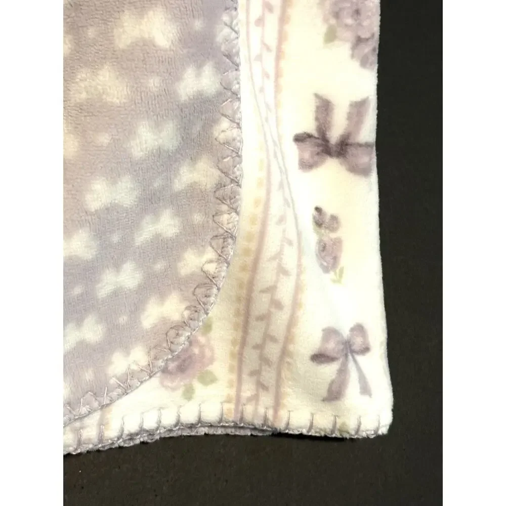Laura Ashley Baby Blanket Plush Toy Bunny Rabbit Bows Gift Set Lovey Lavender